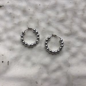 Small Silver Ball Hoops